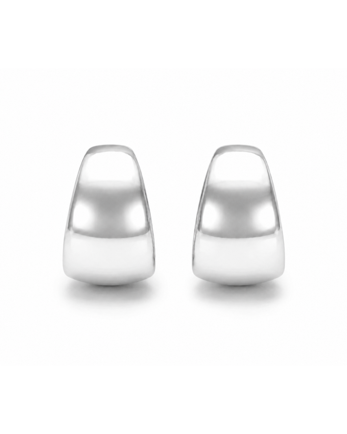 Arracadas chunky chicas de plata .925, vista frontal del par.