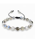 Pulsera de ágata dendrítica y plata .925, vista frontal completa.