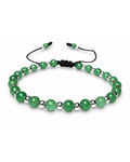 Pulsera de aventurina verde y plata .925, vista frontal completa.