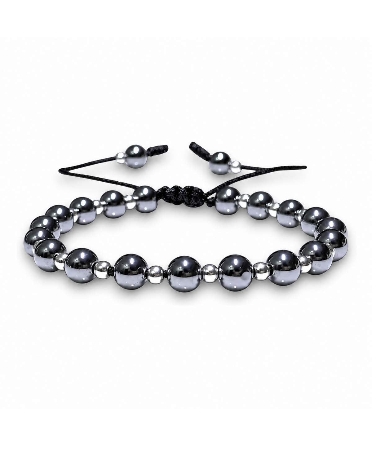 Pulsera de terahertz y plata .925, vista frontal completa.